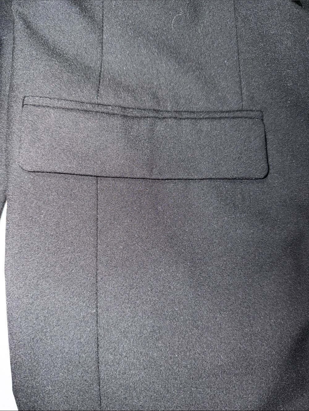 H&MโL Solid Black Long One Button Flap Pockets Professional Blazer Suit Jacket - Picture 5 of 9